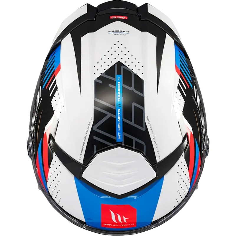 MT Thunder 4 SV Luminence blå integreret motorcykelhjelm
