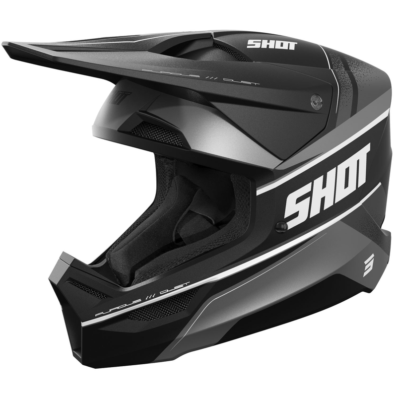 Motocross hjelm Shot Furious Dust mat sort