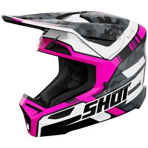 Motocross hjelm Shot Furious Flash skinnende pink