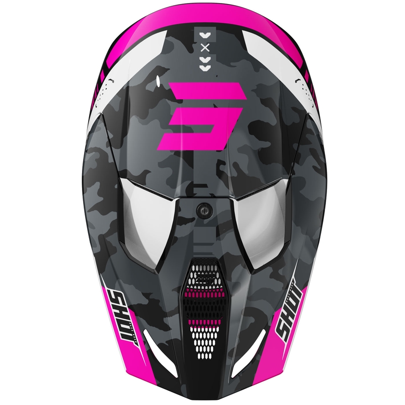 Motocross hjelm Shot Furious Flash skinnende pink