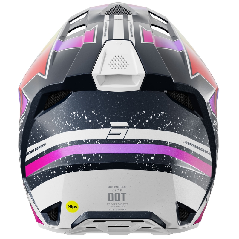 Motocross hjelm Shot Lite Racing perleblå-fluo gul