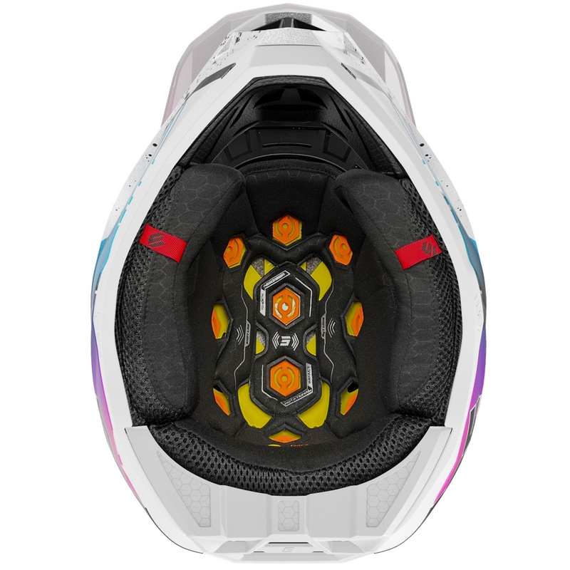 Motocross hjelm Shot Lite Racing perlehvid-pink