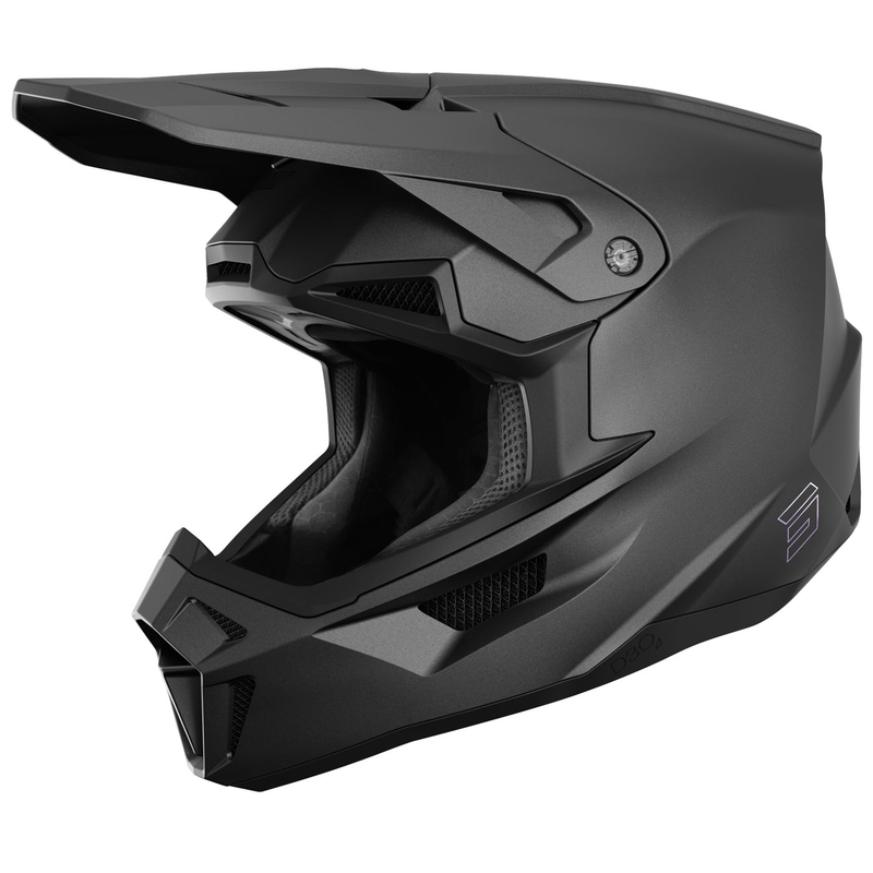 Motocross hjelm Shot Lite Solid mat sort