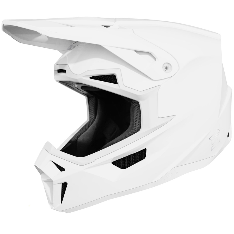 Motocross hjelm Shot Lite Solid blank hvid