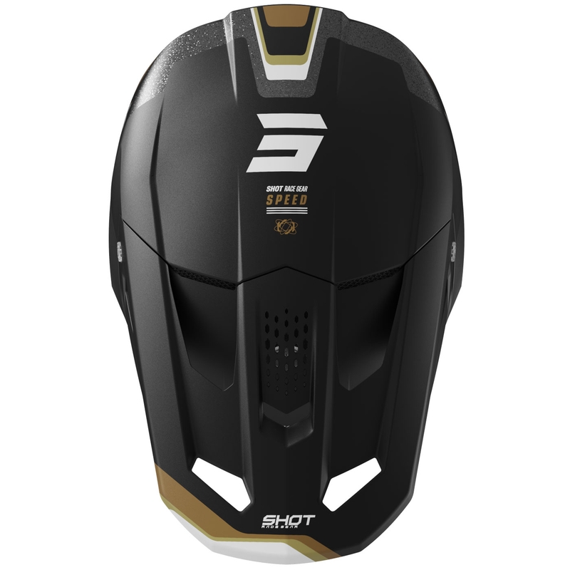 Motocross hjelm Shot Speed Atomic mat guld