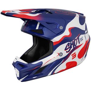 Shot Speed Beast motocross hjelm perleblå-rød
