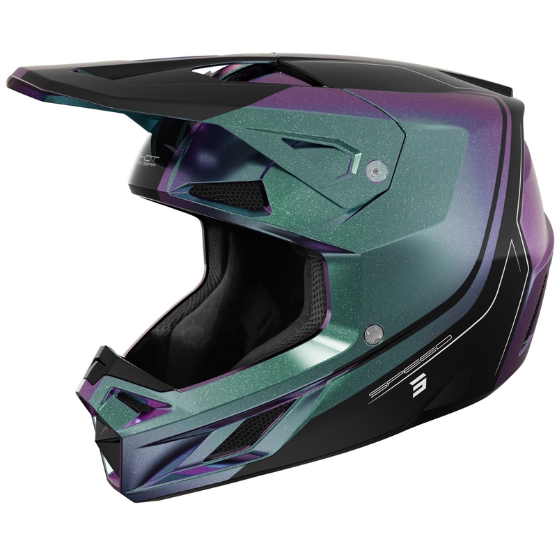 Motocross hjelm Shot Speed Fury skinnende cameleon