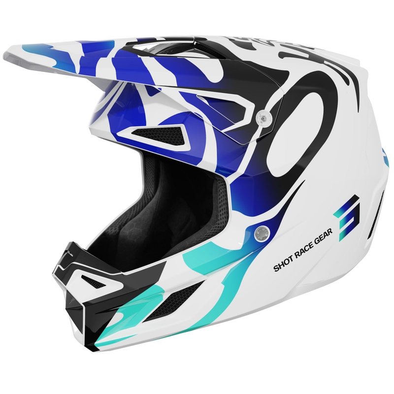 Motocross hjelm Shot Speed Ghost blank blå