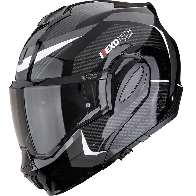 Scorpion EXO-TECH EVO PRO Accuti flip-up motorcykelhjelm sort-sølv