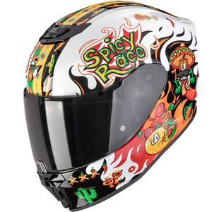 Scorpion EXO-JNR Air Yucatan børnemotorcykelhjelm hvid-orange-sort