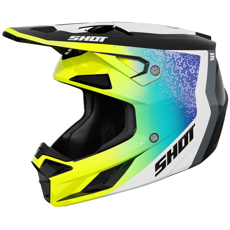 Motocross hjelm Shot Speed Hybrid skinnende fluo gul