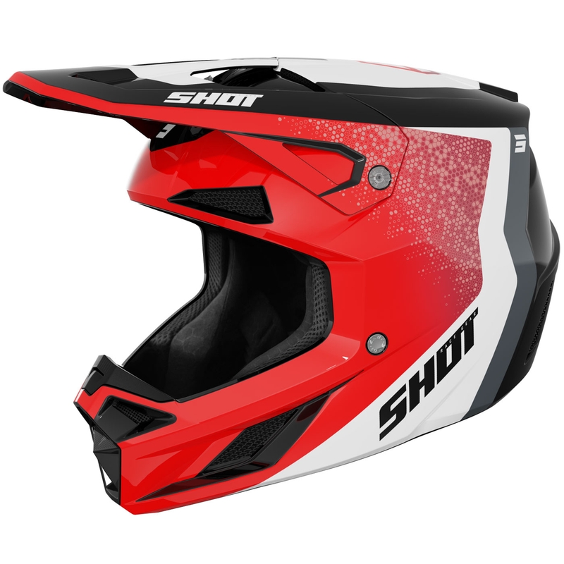 Motocross hjelm Shot Speed Hybrid blank rød