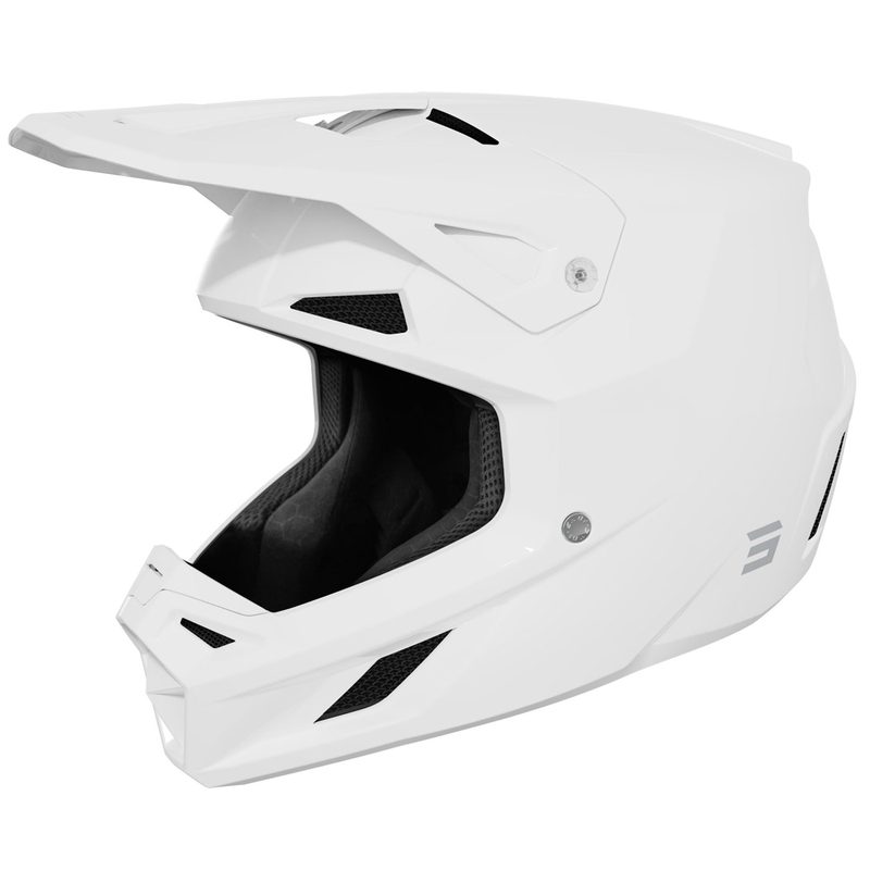 Motocross hjelm Shot Speed Solid blank hvid