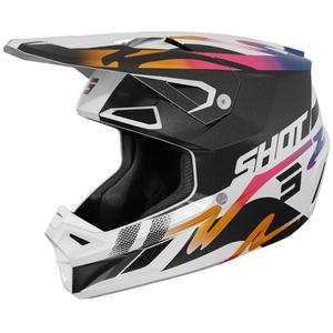 Motocross hjelm Shot Speed Wave perle sort-hvid