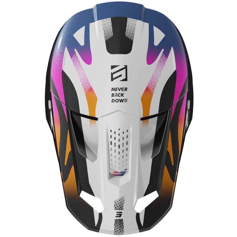 Motocross hjelm Shot Speed Wave perle sort-hvid