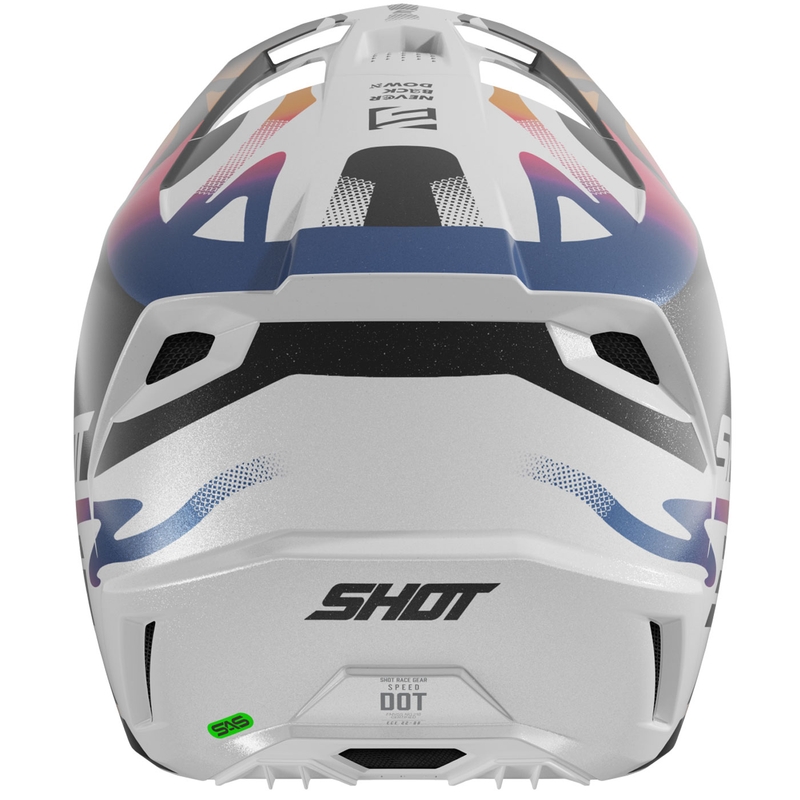 Motocross hjelm Shot Speed Wave perle sort-hvid