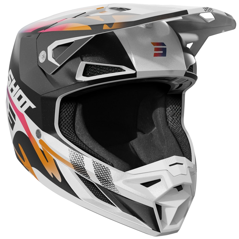 Motocross hjelm Shot Speed Wave perle sort-hvid