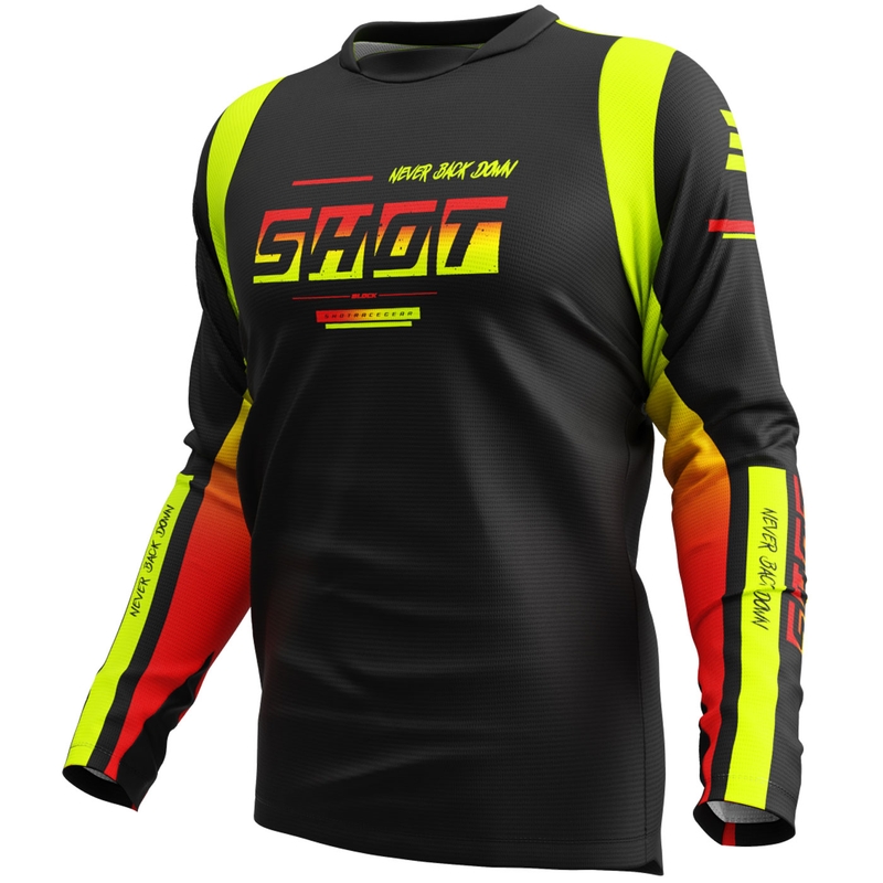 Motocross trøje Shot Devo Block fluo gul