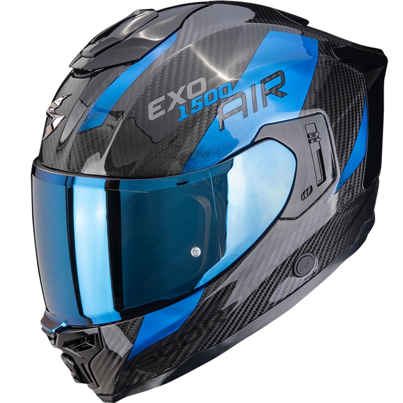 Scorpion EXO-1500 Carbon Air Plated Integralhjelm, Sort/Blå