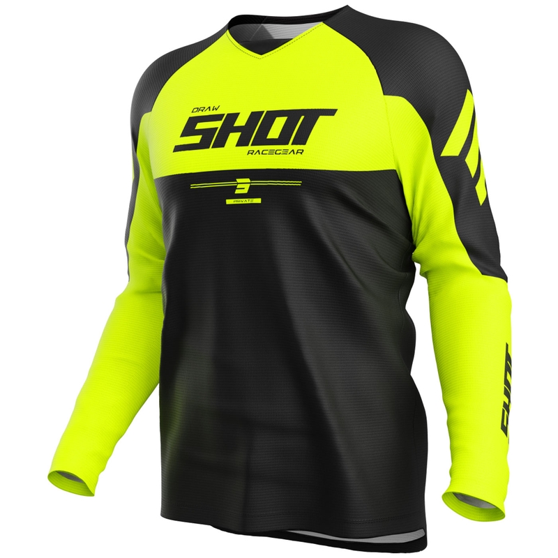 Motocross trøje Shot Draw Private fluo gul