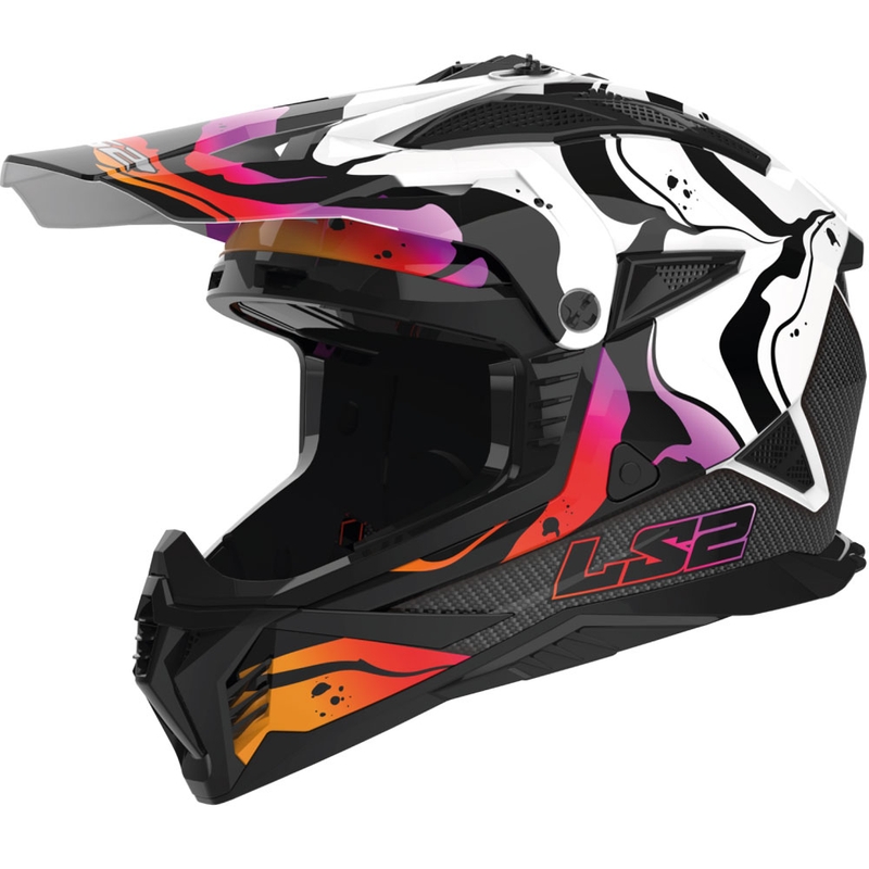 Motocross hjelm LS2 MX708 Fast II Wash Hvid sort-hvid-pink