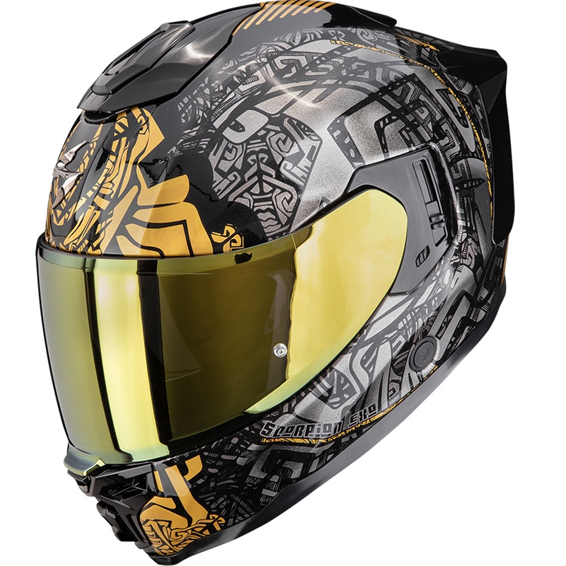 Scorpion EXO-1500 Air Apus fullface motorcykelhjelm sort-grå-guld