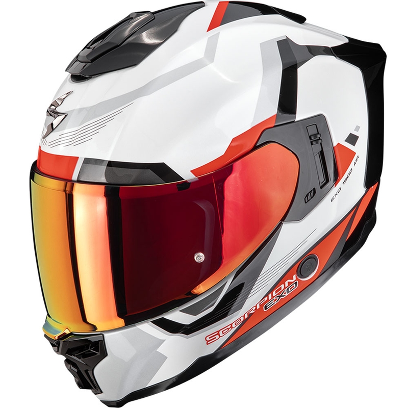 Scorpion EXO-1500 Air Arena fullface motorcykelhjelm hvid-rød