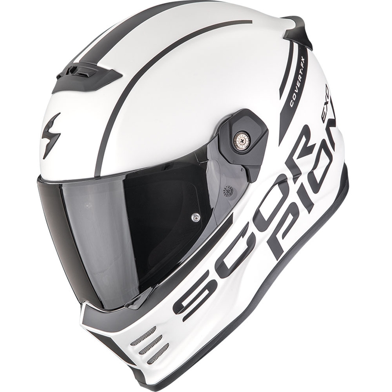 Scorpion Covert FX Danko fullface motorcykelhjelm, mat perlehvid-sort