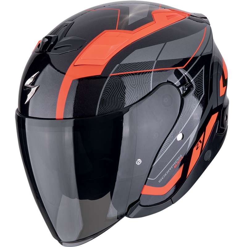 Scorpion EXO-Z1 VUE åben motorcykelhjelm sort-rød