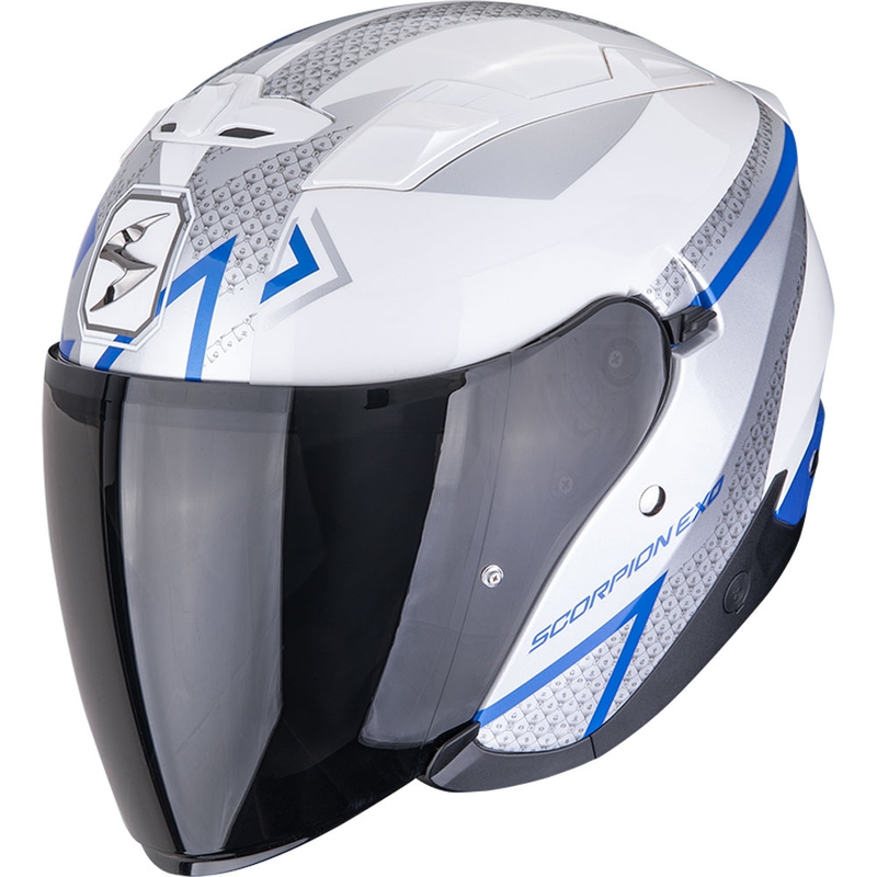 Scorpion EXO-230 Loop åben motorcykelhjelm hvid-blå