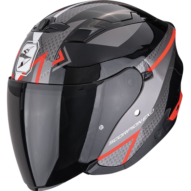 Scorpion EXO-230 Loop åben motorcykelhjelm metallisk sort-rød