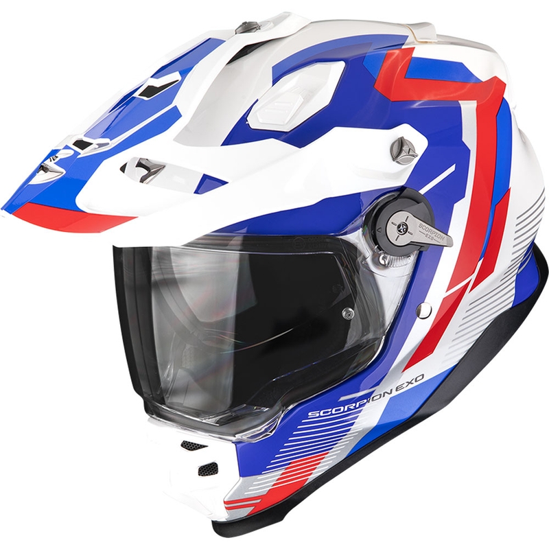 Enduro hjelm Scorpion ADF-9000 Air Patrol hvid-blå-rød