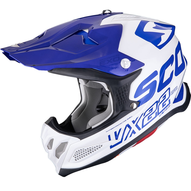 Scorpion VX-22 Air Updown motocrosshjelm hvid-blå-blå
