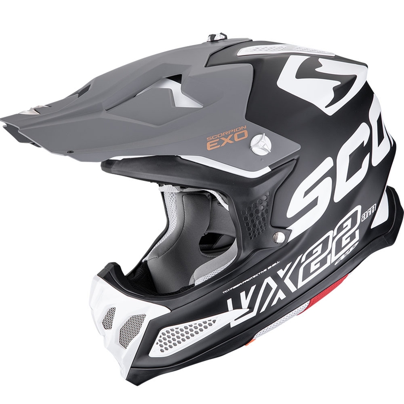 Scorpion VX-22 Air Updown motocrosshjelm sort-hvid-grå