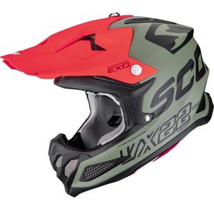 Scorpion VX-22 Air Updown motocrosshjelm mat grøn-sort-rød
