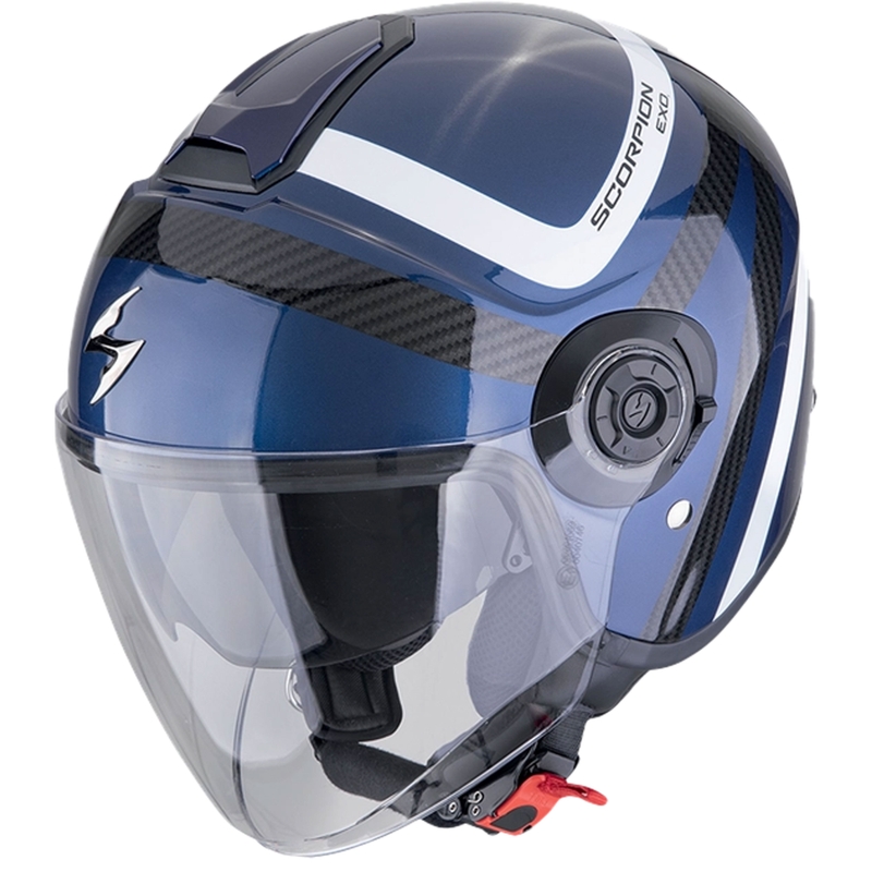 Åben motorcykelhjelm Scorpion EXO-CITY II RIVA blå-sort