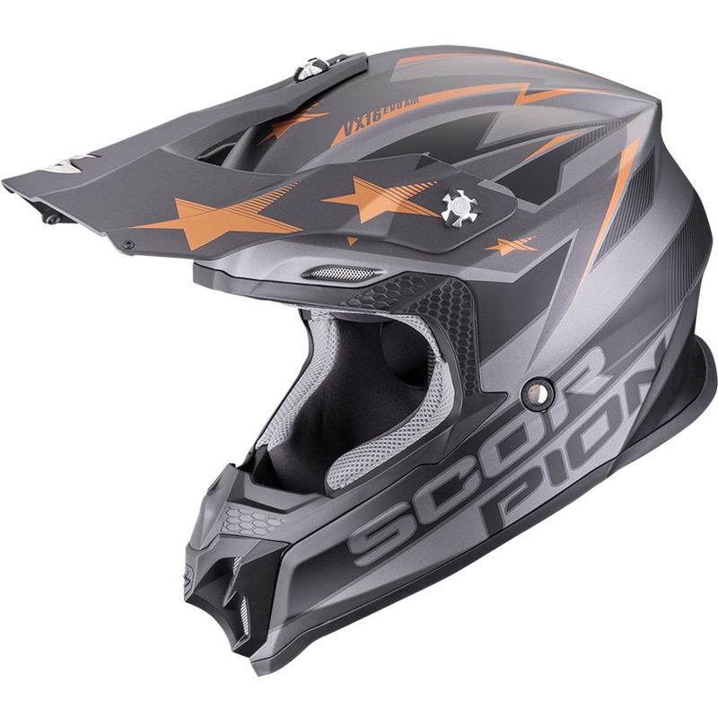 Scorpion VX-16 EVO Air Patriot motocrosshjelm sølv-sort-kobber