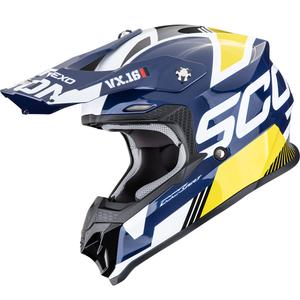 Scorpion VX-16 EVO Air Analog motocrosshjelm hvid-blå-gul