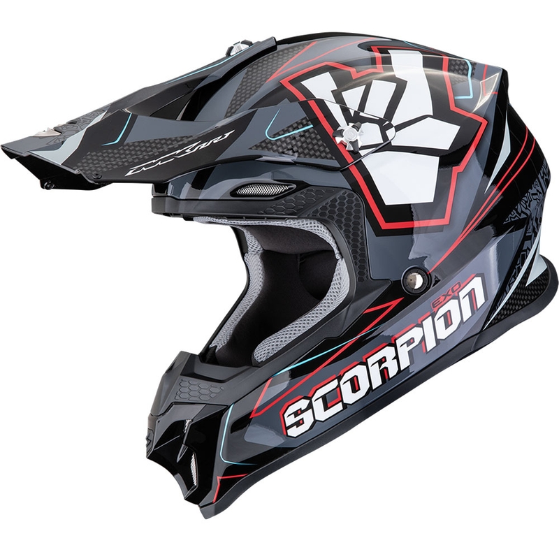 Scorpion VX-16 EVO Air ROK motocrosshjelm sort-grå-rød
