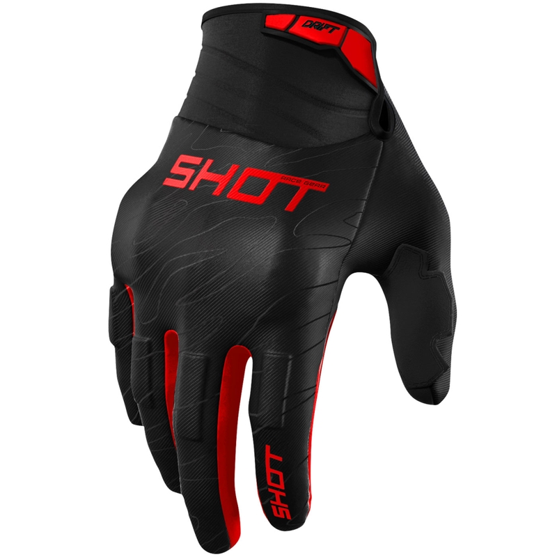 Shot Drift Onyx røde motocrosshandsker