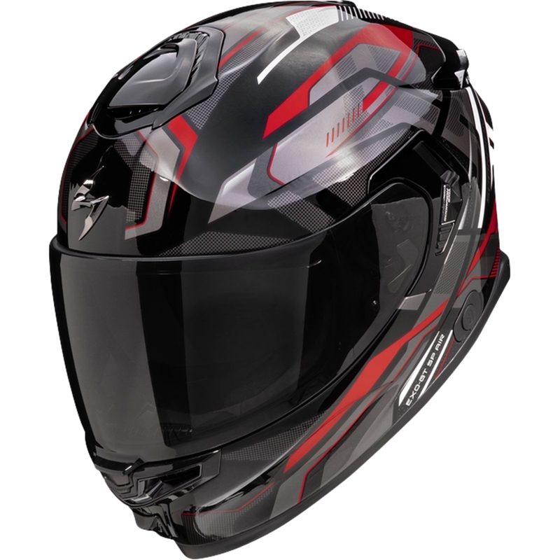 Integreret motorcykelhjelm Scorpion EXO-GT SP Air Augusta sort-grå-rød udsalg