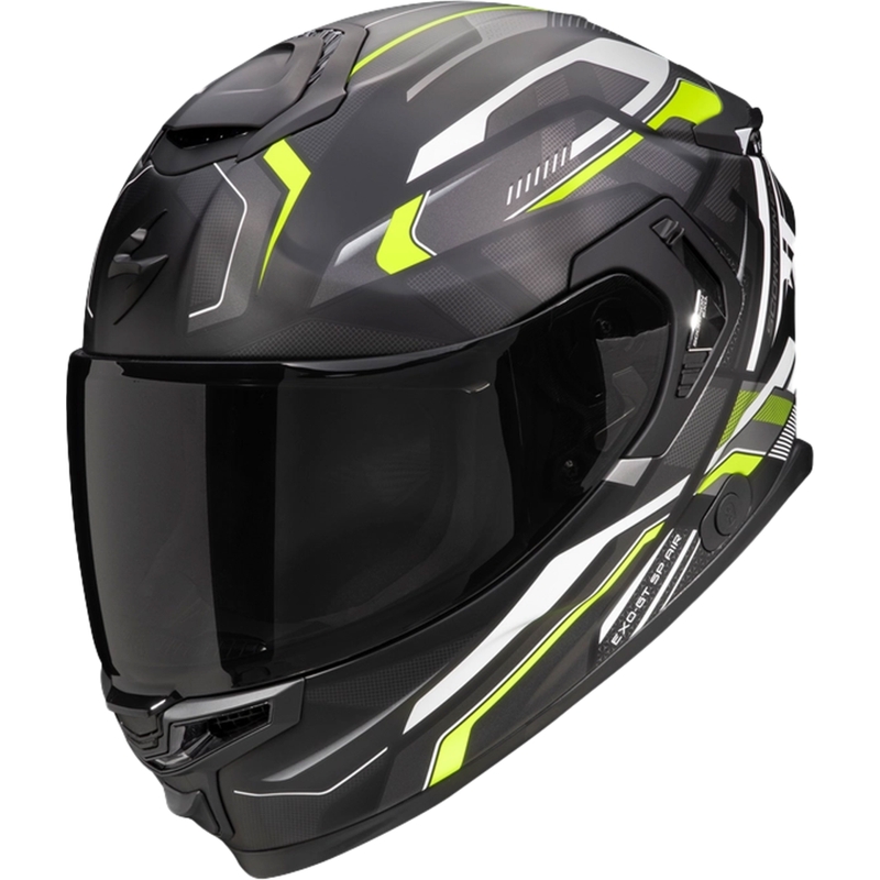 Integreret motorcykelhjelm Scorpion EXO-GT SP Air Augusta sort-grå-fluogul udsalg