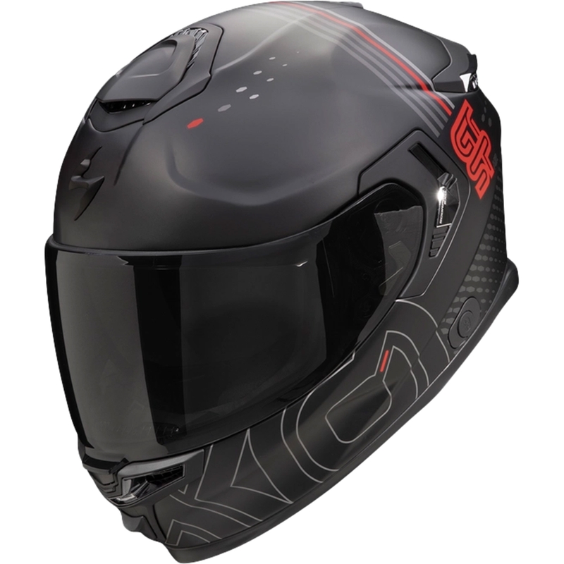 Integreret motorcykelhjelm Scorpion EXO-GT SP AIR TECHLANE sort-grå-rød udsalg