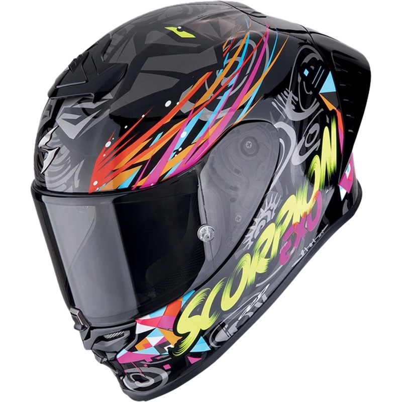 Integreret motorcykelhjelm Scorpion EXO-R1 EVO II AIR SAVAGE sort-blå-pink
