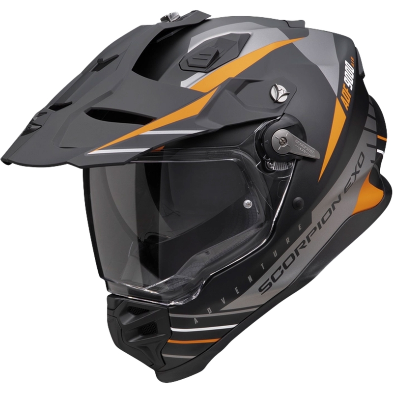 Endurohjelm Scorpion ADF-9000 Air Feat mat sort-sølv-orange