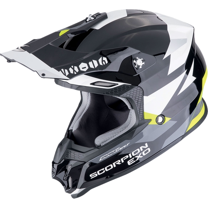 Motocrosshjelm Scorpion VX-16 EVO AIR ROD sort-fluogul