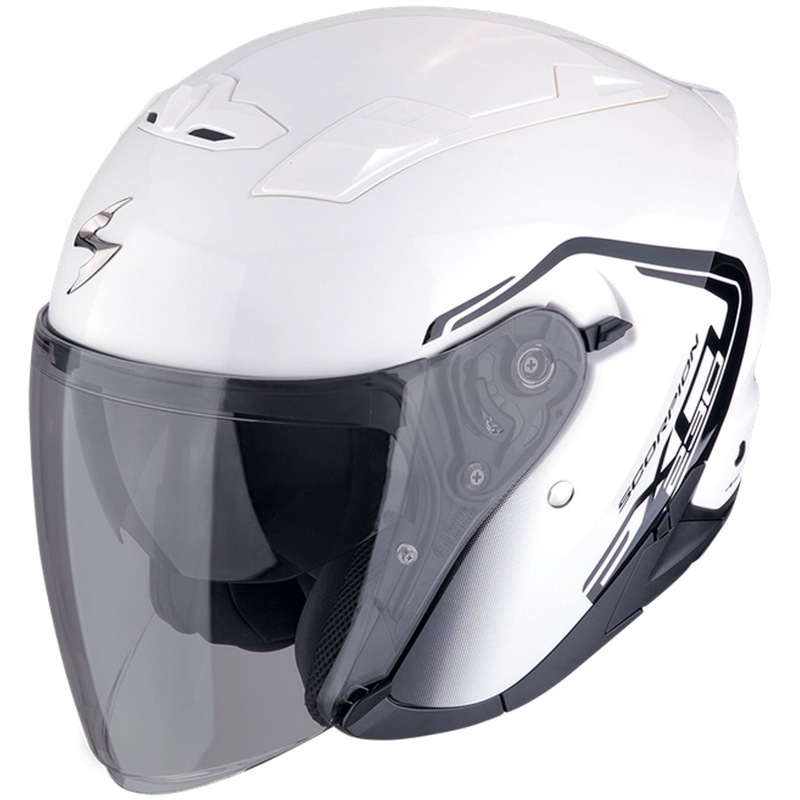 Åben motorcykelhjelm SCORPION EXO-230 CIT-E hvid-sort
