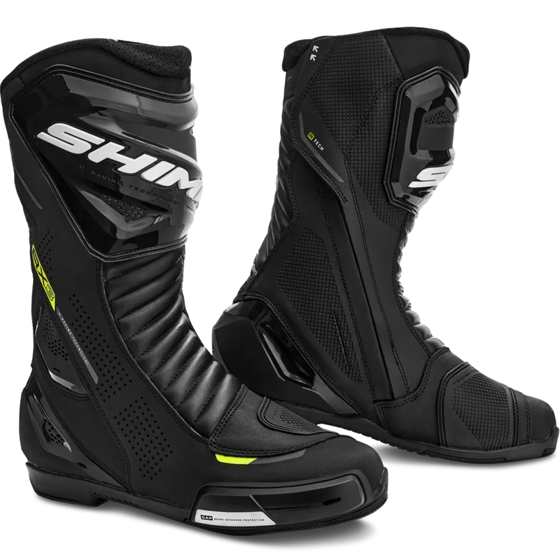 Shima RX-3 motorcykelstøvler sort-fluo gul