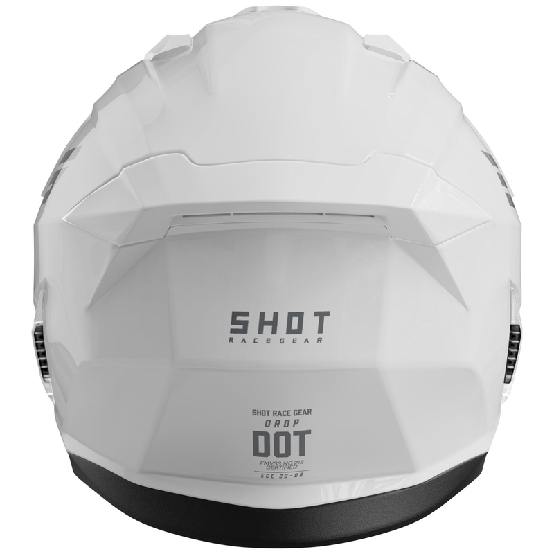 Shot Drop Solid Glossy White Open Face Motorcykelhjelm