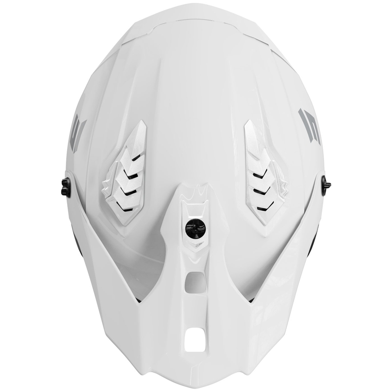 Shot Drop Solid Glossy White Open Face Motorcykelhjelm